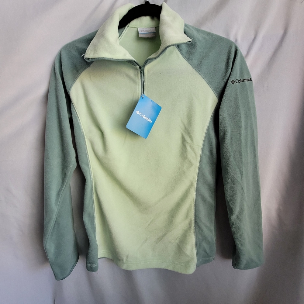NWT Columbia Arctic Air Fleece pull over half zip mint green XS